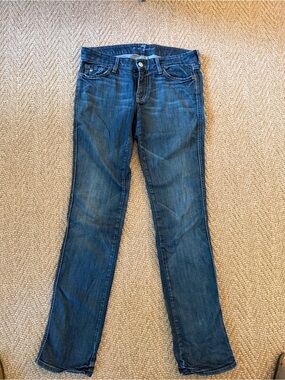 EUC 7 For All Mankind Women's Dark Blue Bootcut Jeans